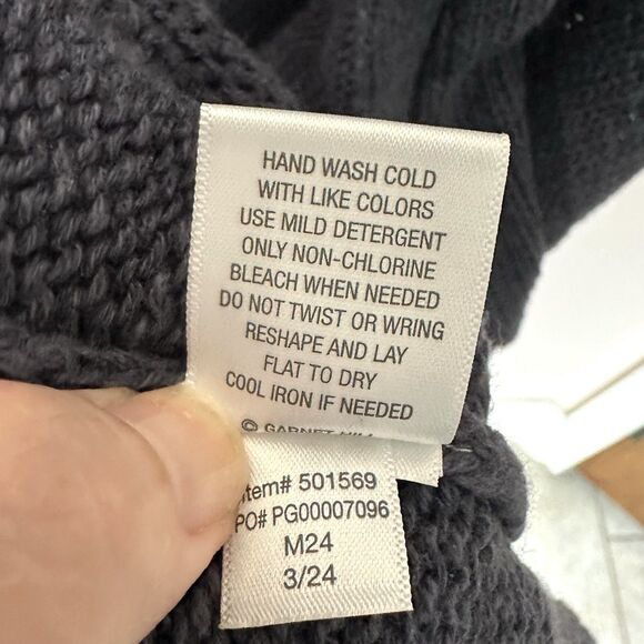 GARNET HILL Cardigan Sweater Women’s Small Oversized Sleeveless Open Front Blue - Picture 4 of 5